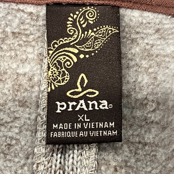 prAna Tri Thermal Pullover Fleece Tunic Sweatshirt Womens XL Blue Brown Moc Neck - Picture 11 of 13
